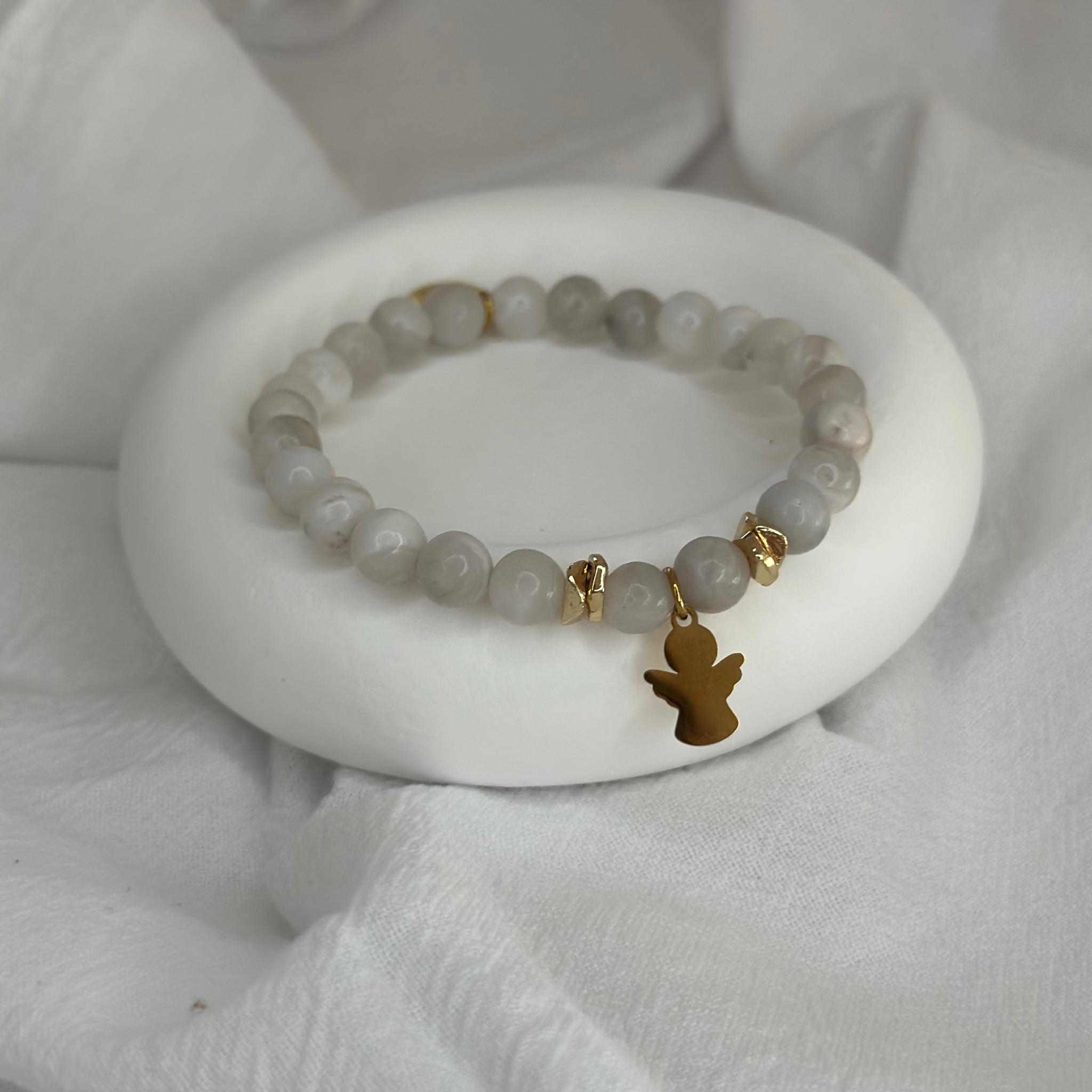Armband "Angel" (weisser Achat)