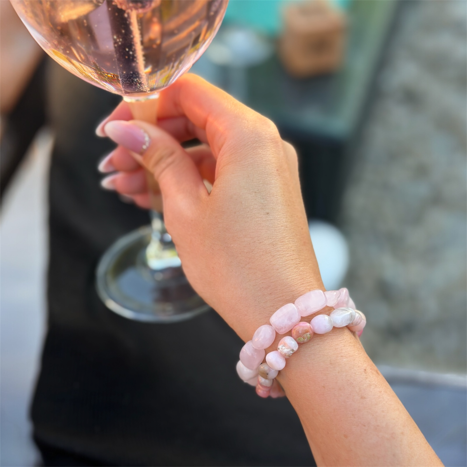 Armband "inner Love" (Bundle Rosenquarz & Opal)