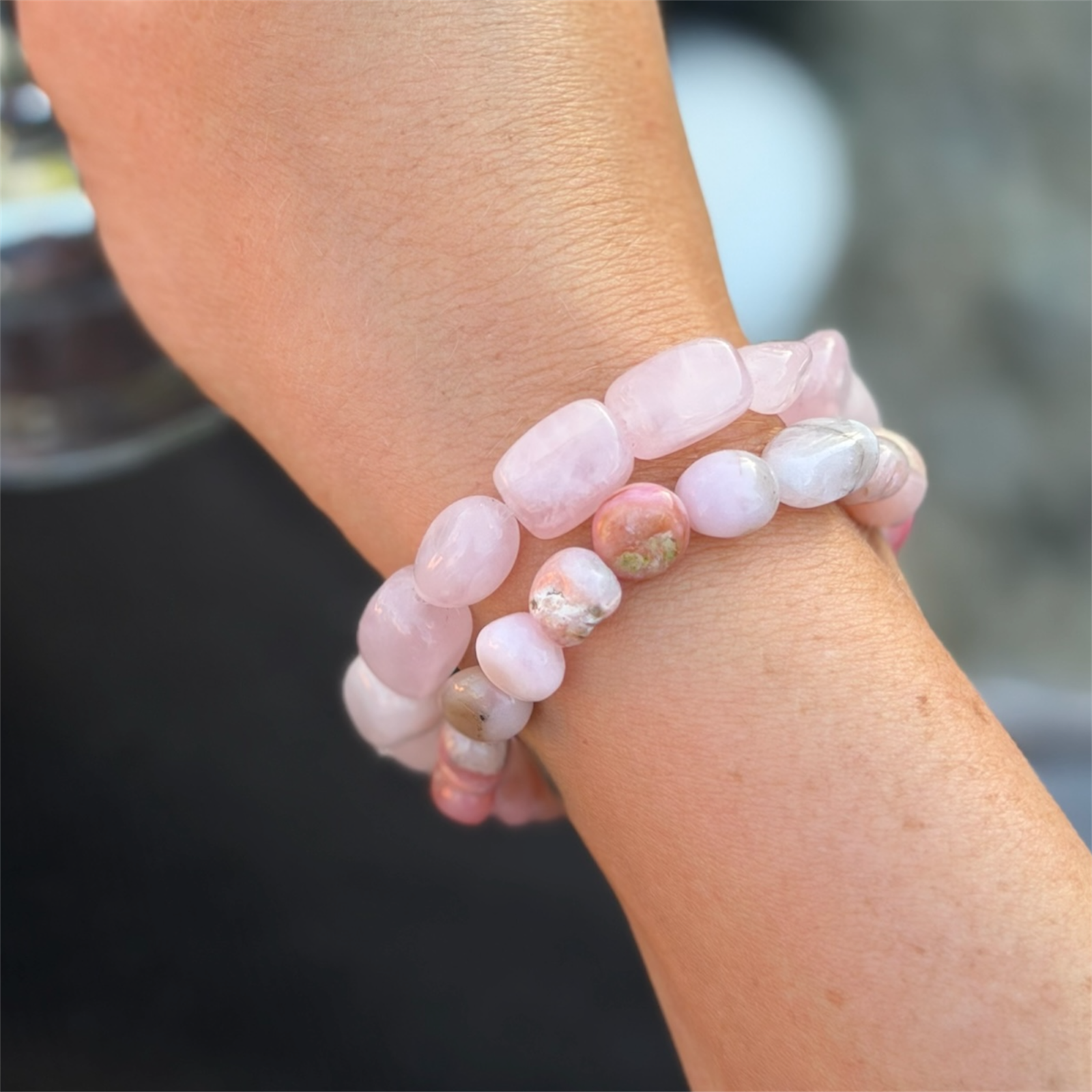 Armband "inner Love" (Bundle Rosenquarz & Opal)